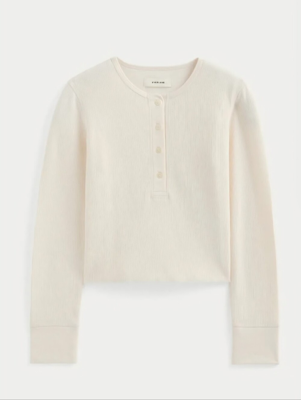 Everlane Boxy Henley In Cozy Waffle Knit Top . Size Xs